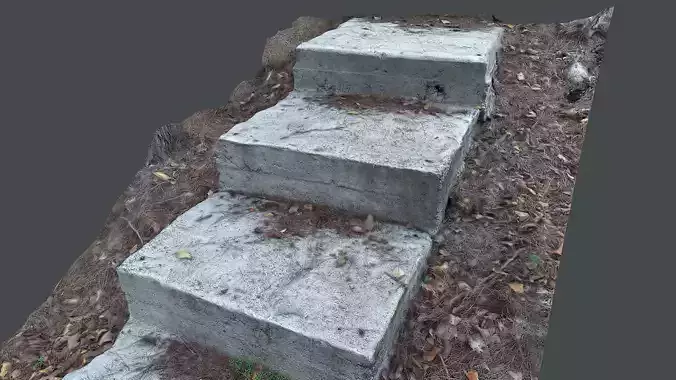 Photoscanned Outdoor rocky steps