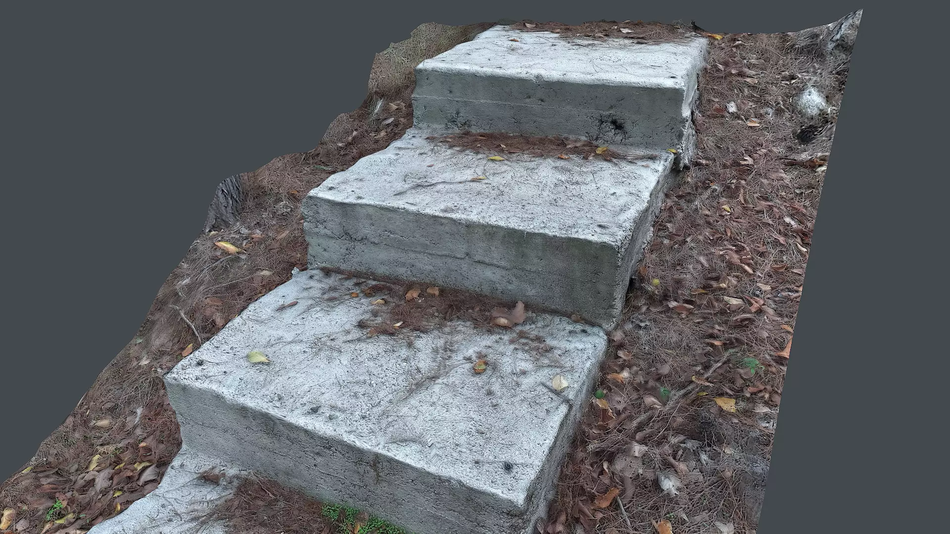 Photoscanned Outdoor rocky steps Low-poly 3D model_0