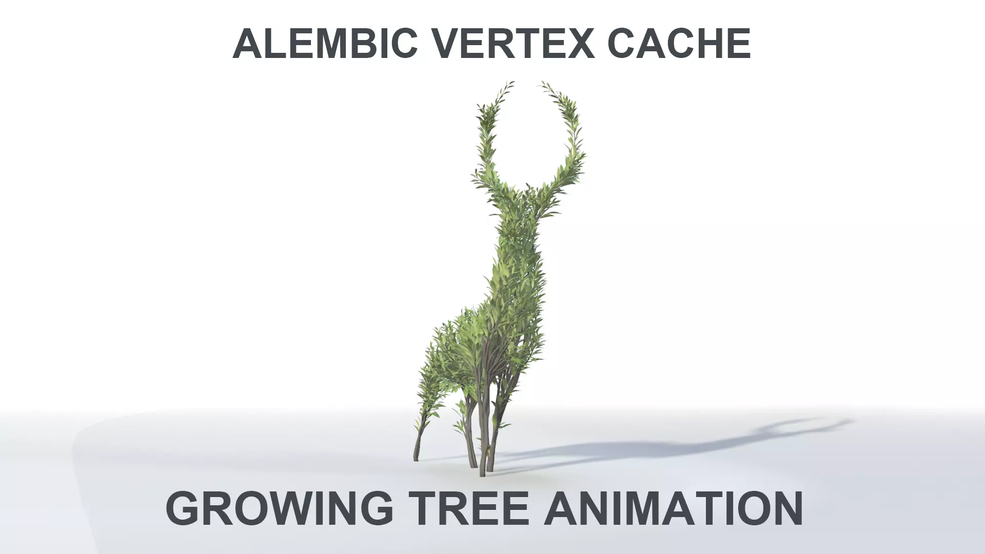 Growing Tree in a shape of a deer 3D model_0