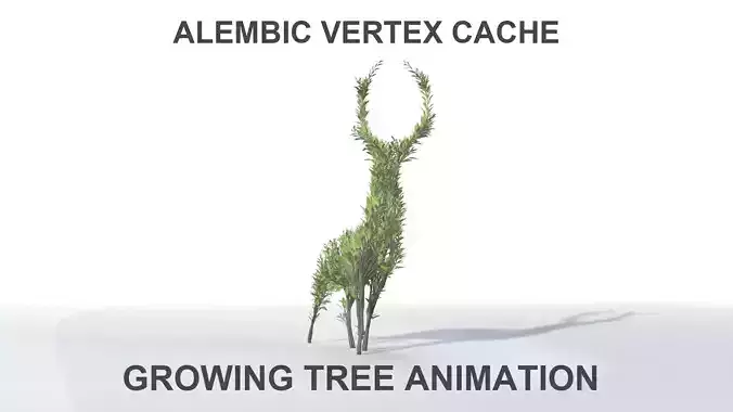 Growing Tree in a shape of a deer 3D model