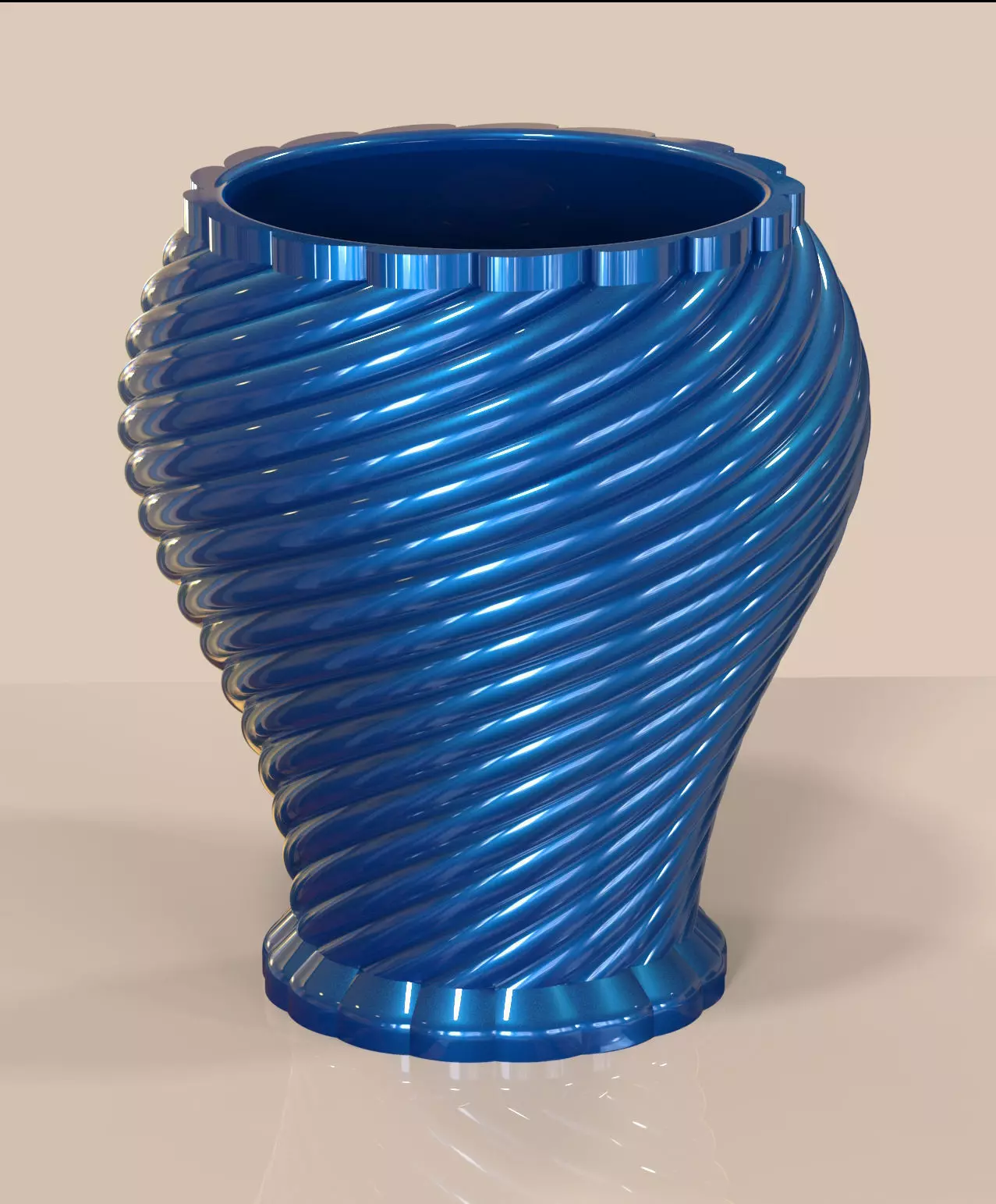 Spiral decorative vase 3D print model_0