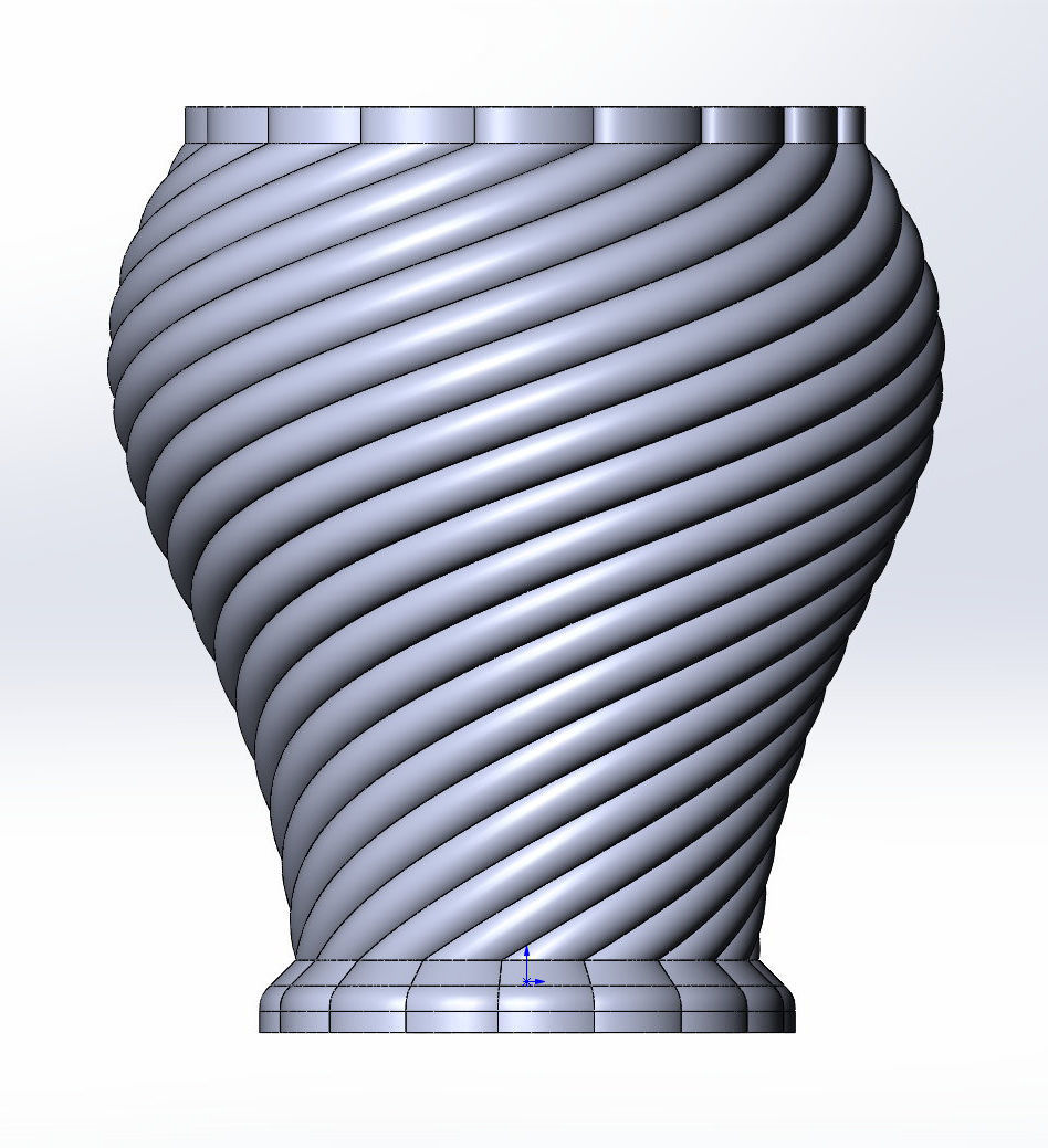 Spiral decorative vase 3D print model_4
