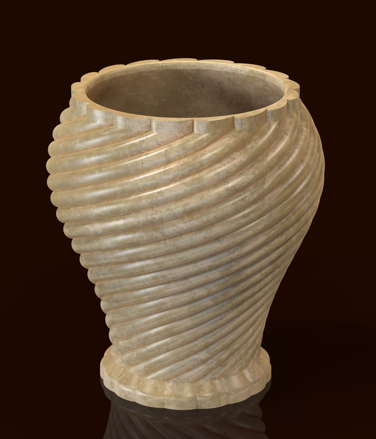 Spiral decorative vase 3D print model_1