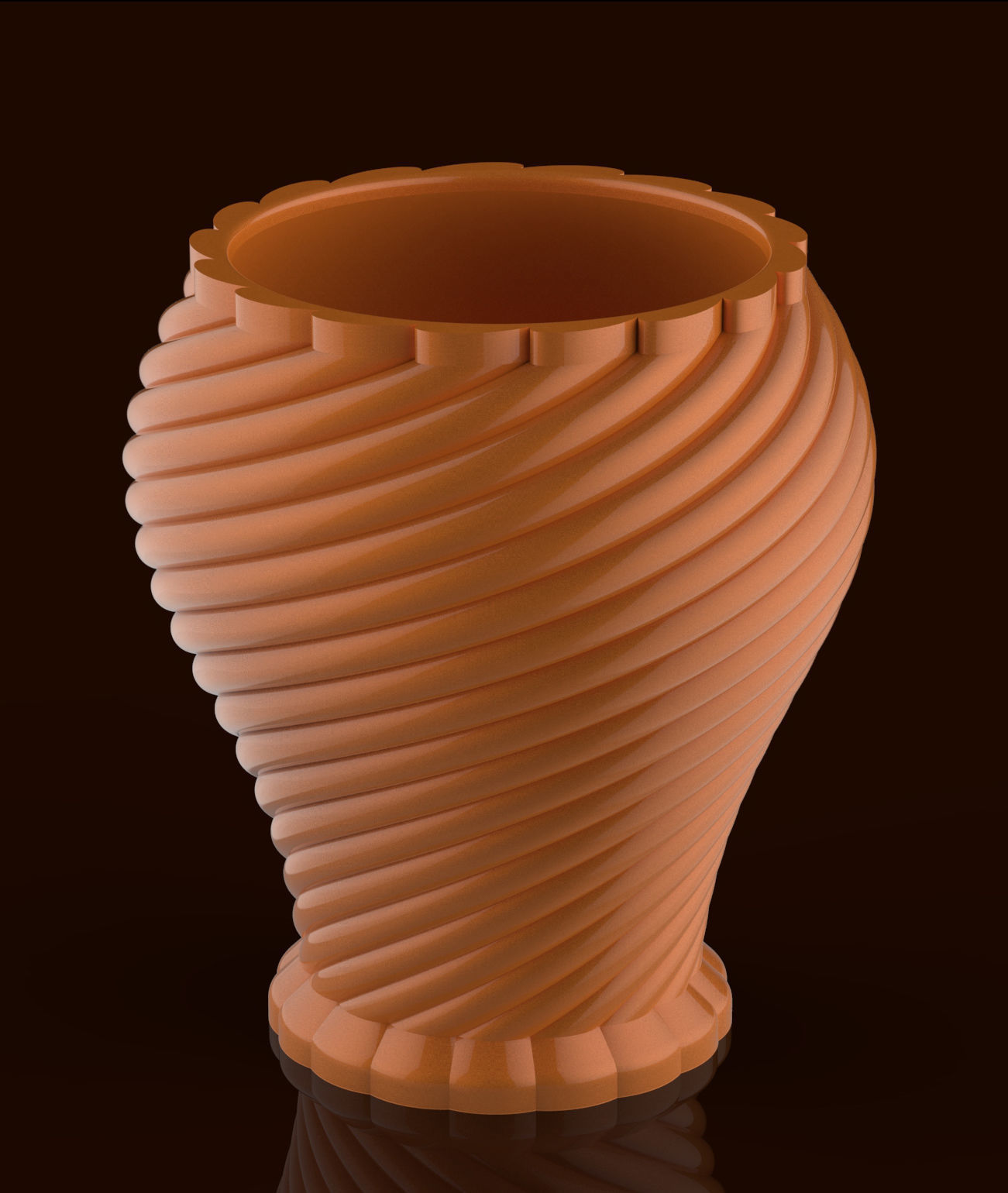 Spiral decorative vase 3D print model_2