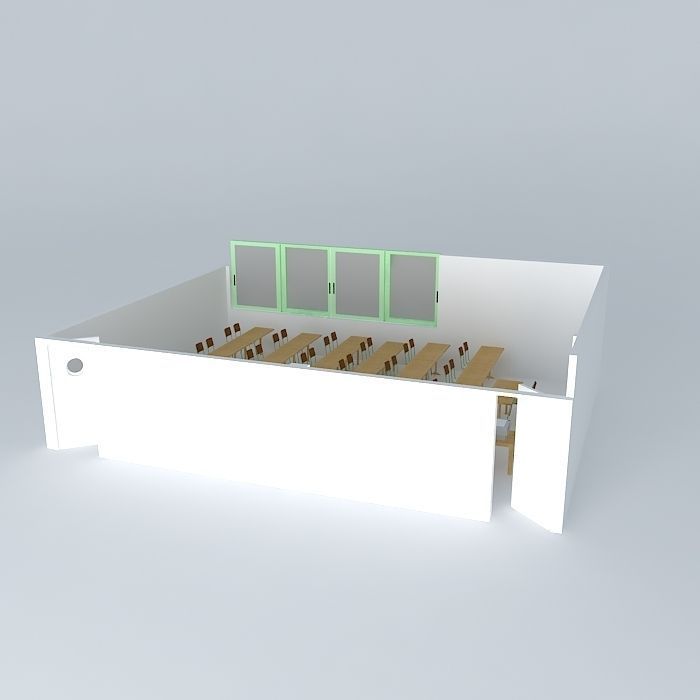 technological classrom Free 3D model_1