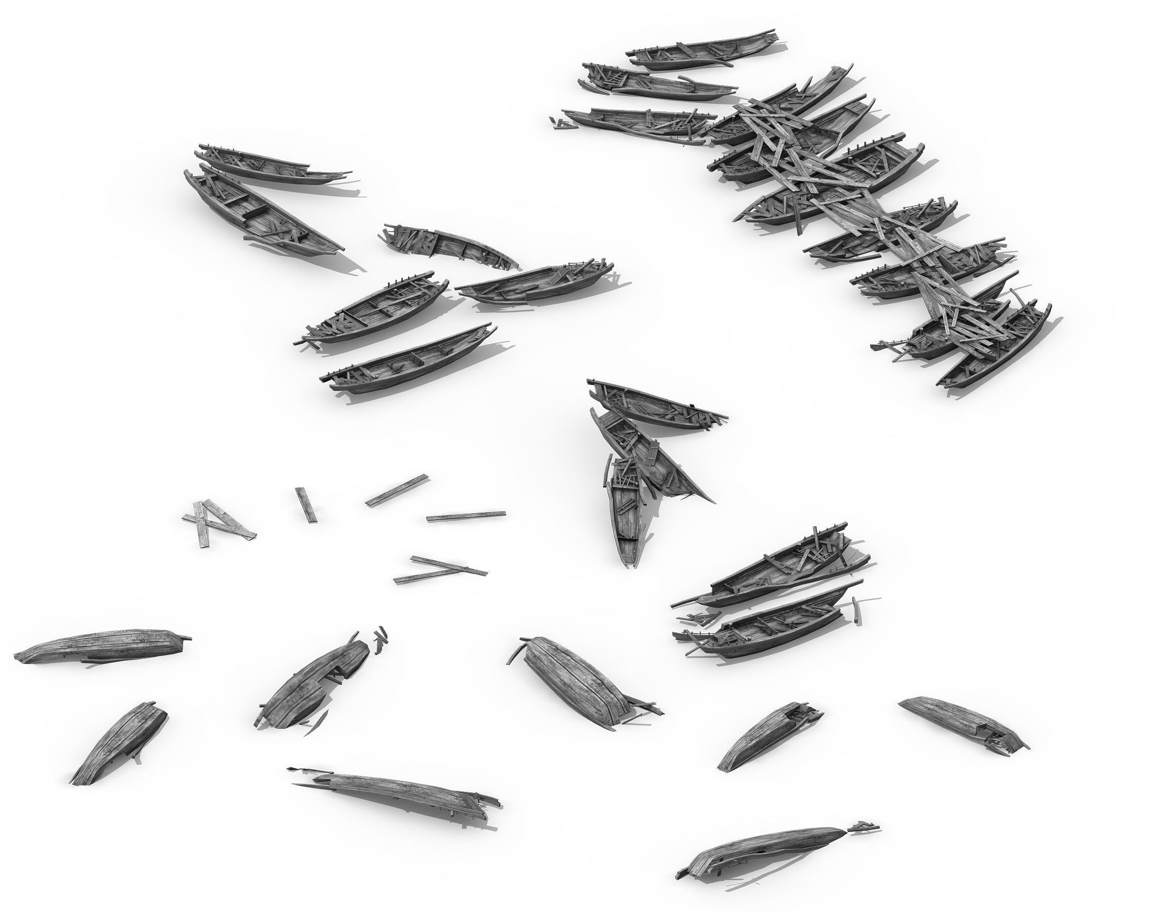 Game Exploring the Mountains - Broken - Wooden Boat 01 3D model_2