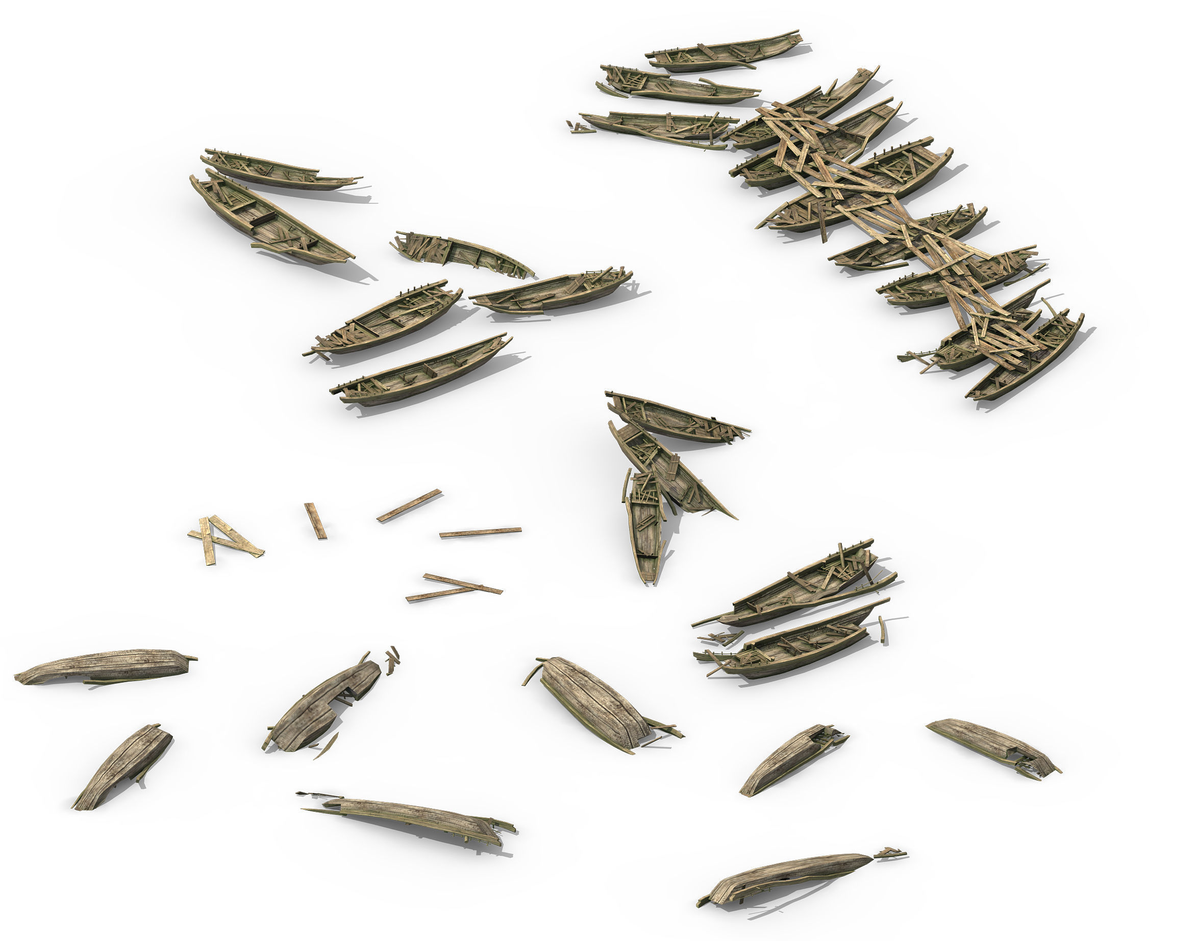 Game Exploring the Mountains - Broken - Wooden Boat 01 3D model_1