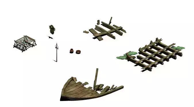 Game Fishing Village - Broken Ship - Fishnet Accessories