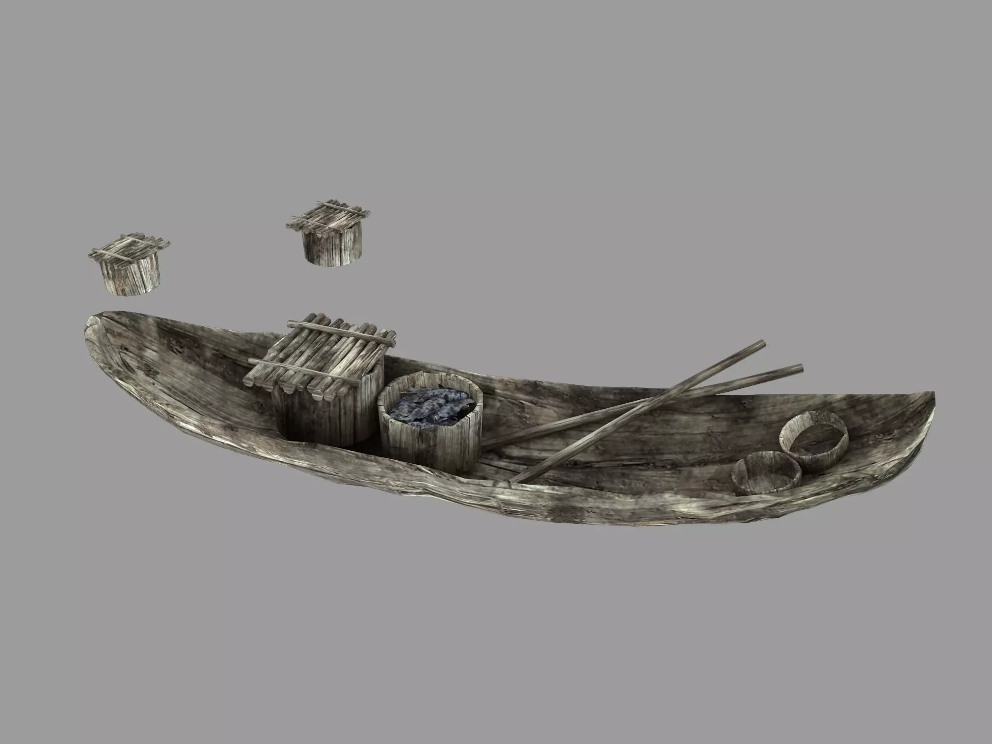 Game Ancient tribe - wooden boat 3D model