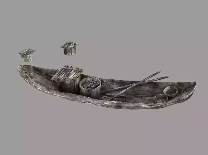 Game Ancient tribe - wooden boat