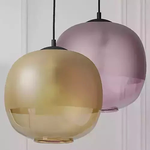 CROWDYHOUSE Bale Pendant Purple and Amber Glass