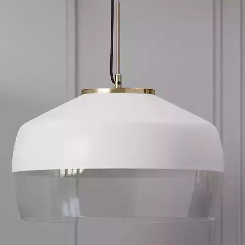 COX and COX Oversized Frosted Glass and Brass Pendant