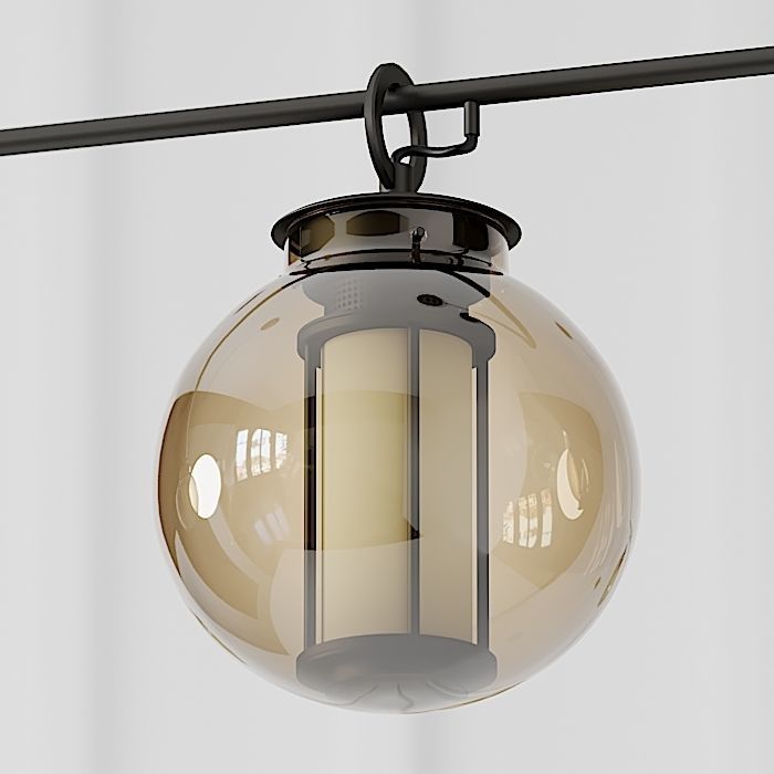 Simple Nordic Style Amber Globe Glass Shade 3D model_1