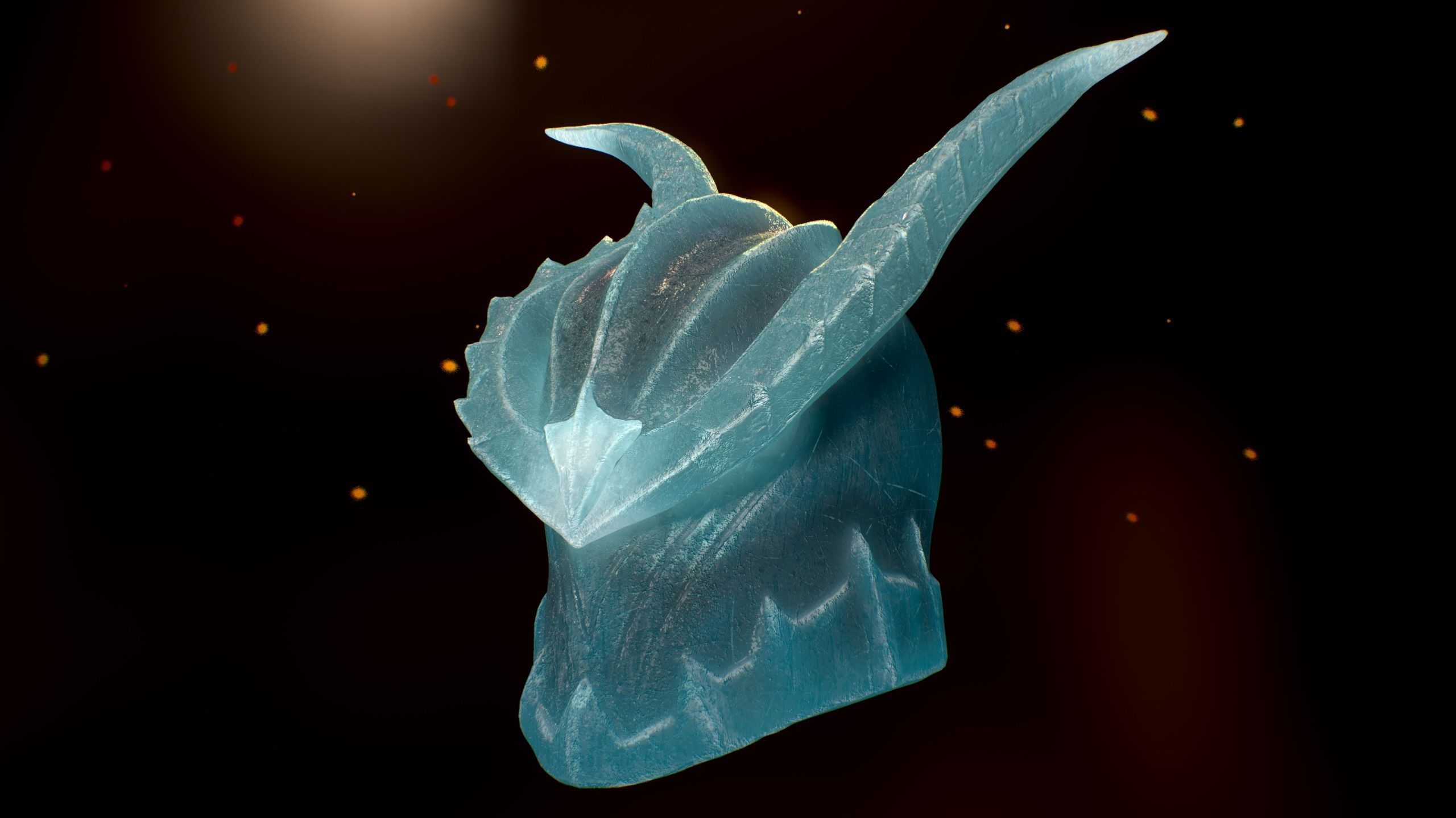 Ice Helmet Low-poly 3D model_9