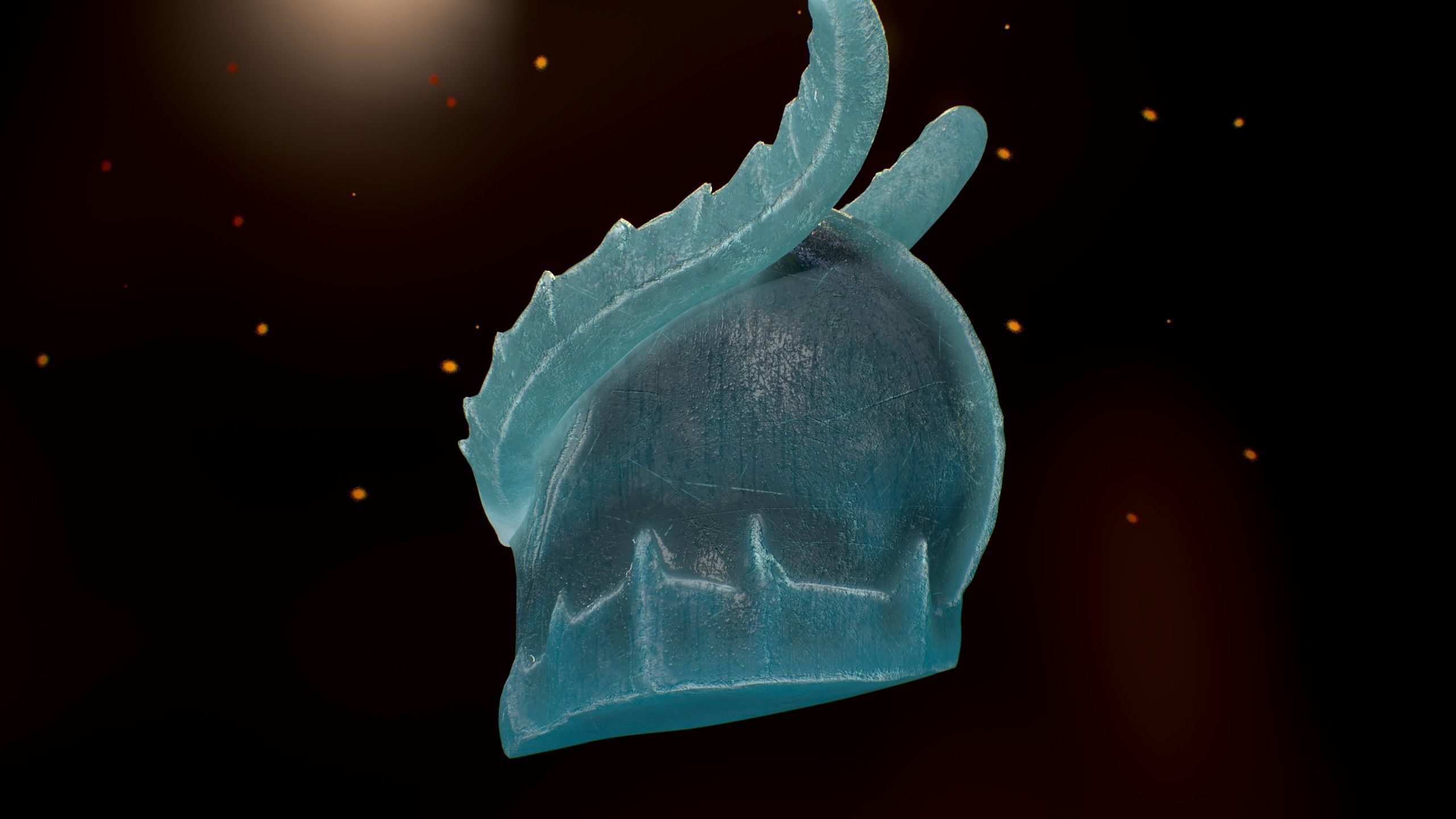 Ice Helmet Low-poly 3D model_7