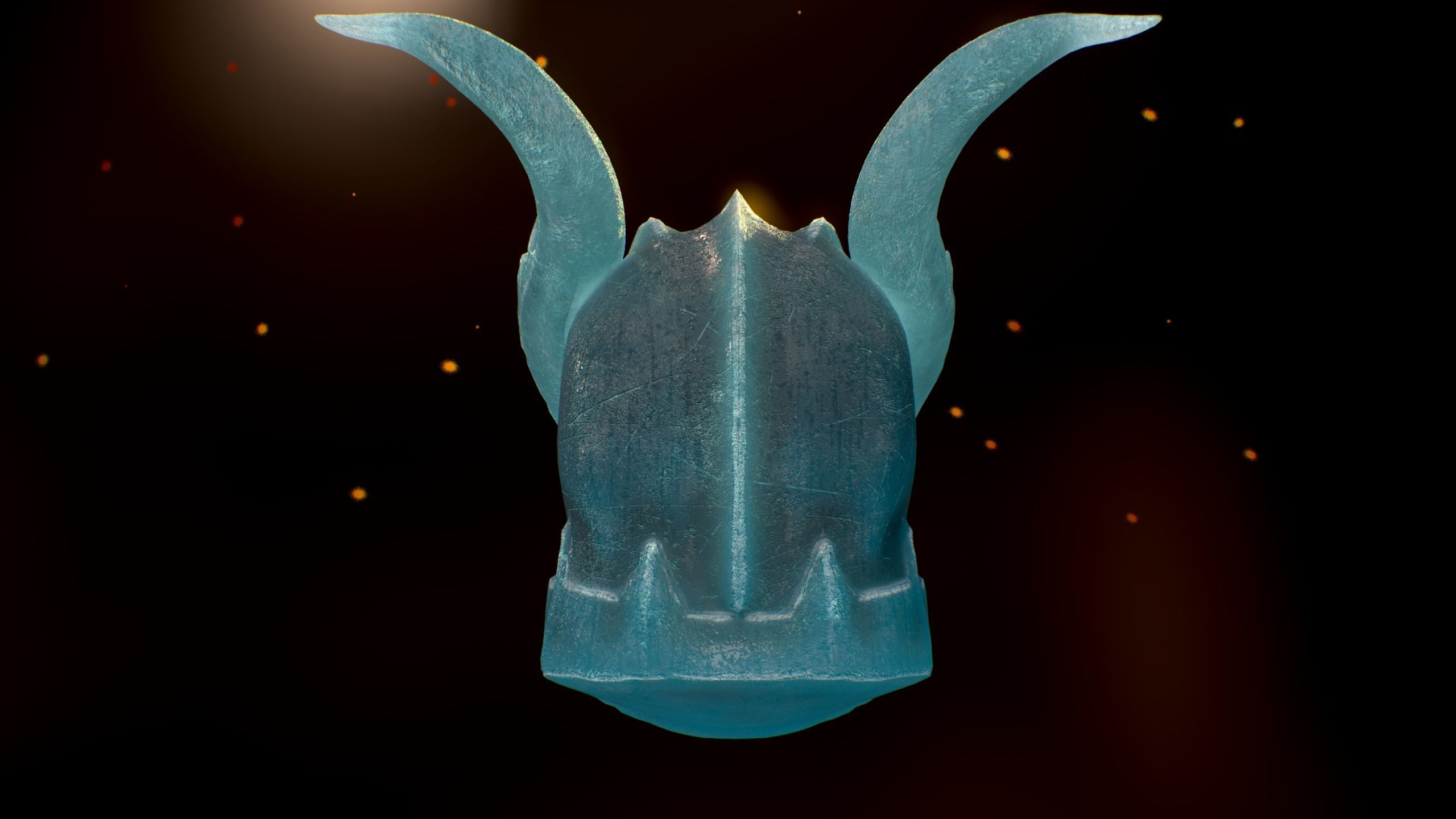 Ice Helmet Low-poly 3D model_5