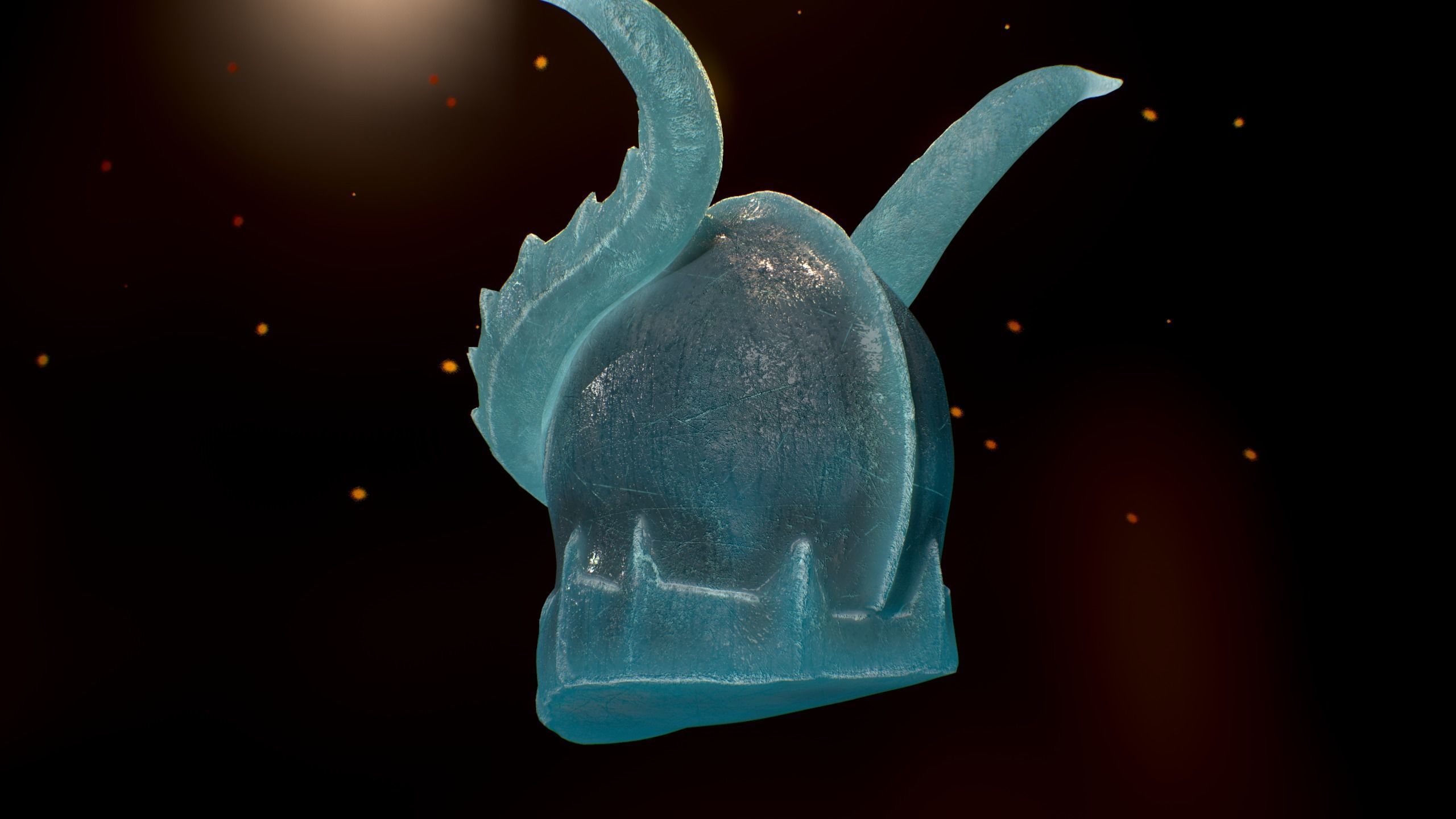Ice Helmet Low-poly 3D model_6