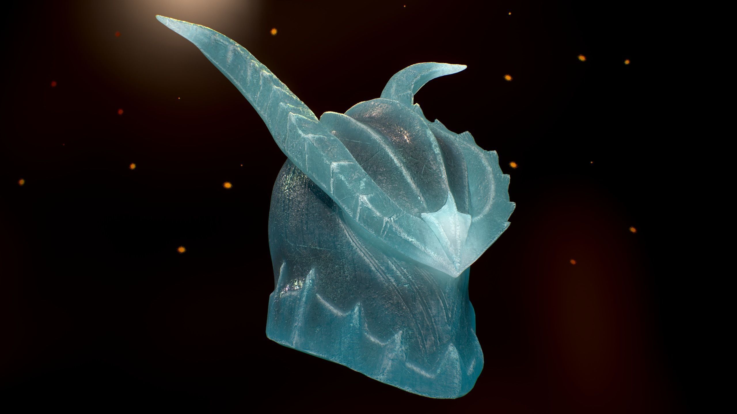Ice Helmet Low-poly 3D model_1