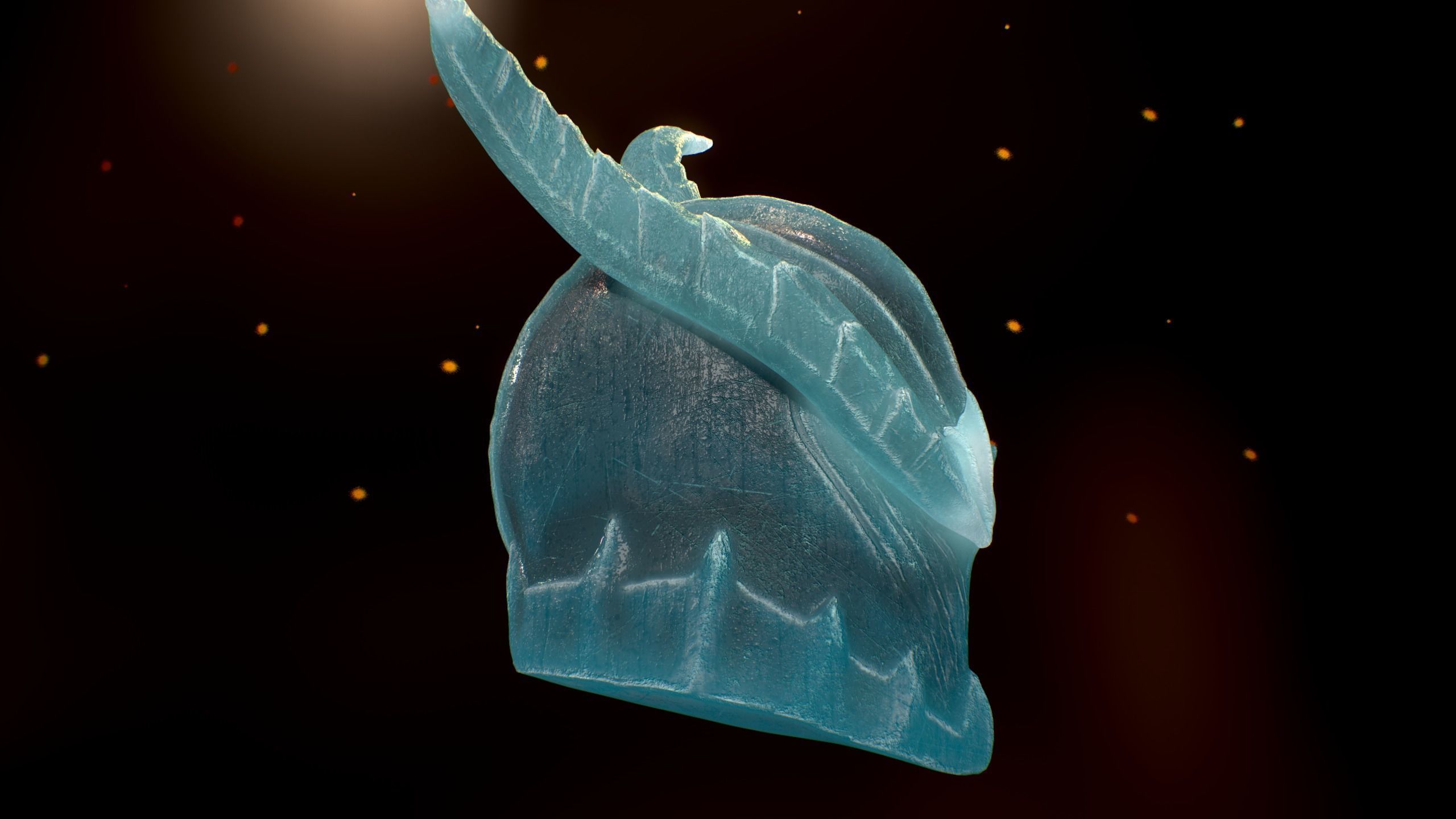 Ice Helmet Low-poly 3D model_2
