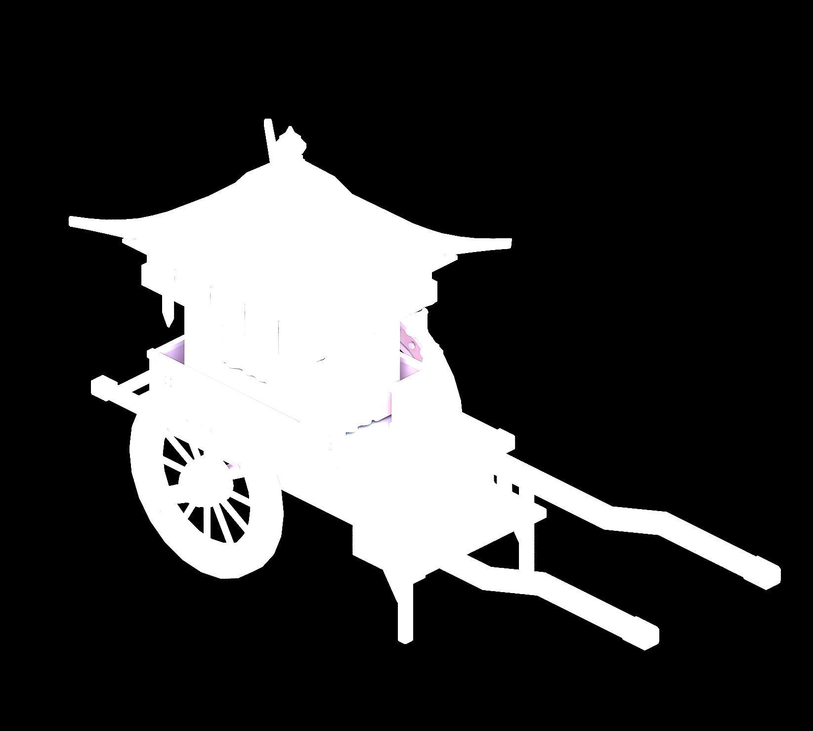Game Chinese ancient - red carriage 3D model_5