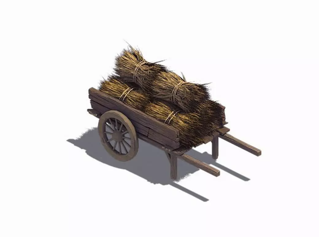 Game Ancient Chinese Transport - Grass Cart 3D model