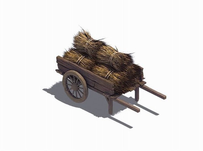 Game Ancient Chinese Transport - Grass Cart 3D model