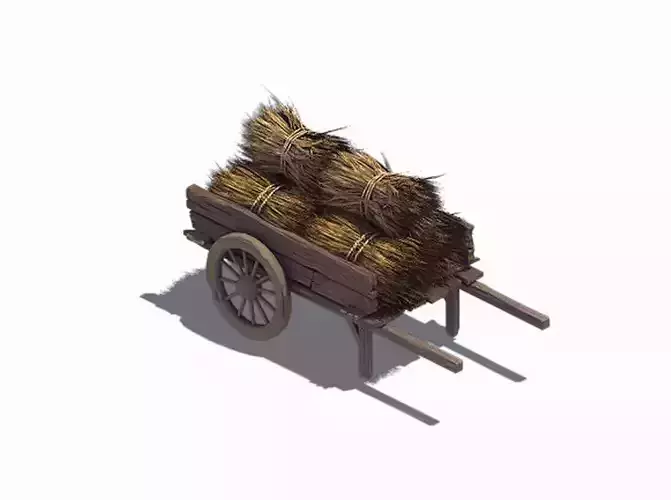 Game Ancient Chinese Transport - Grass Cart 3D model