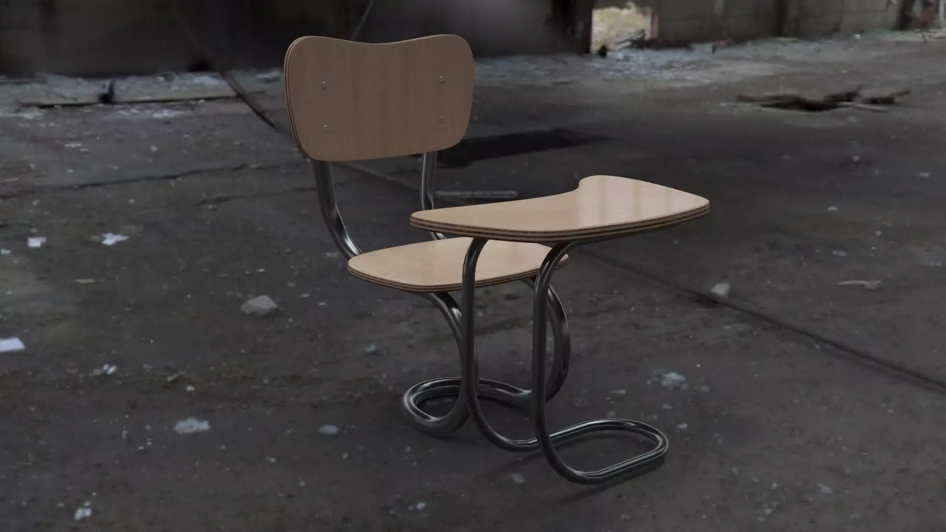 School Chair Free 3D model_0
