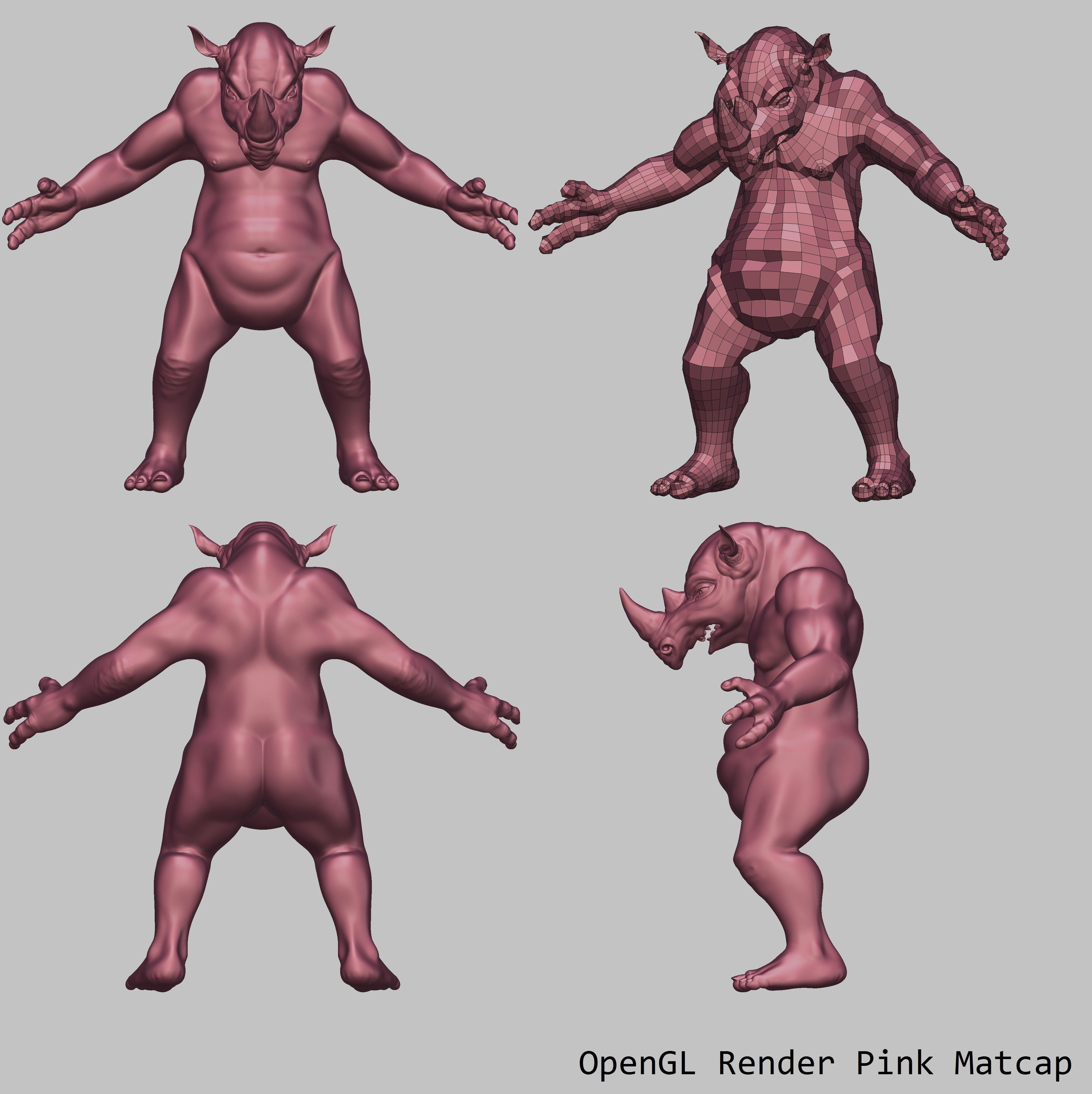 Rhino Mutant Warrior 3D model_3