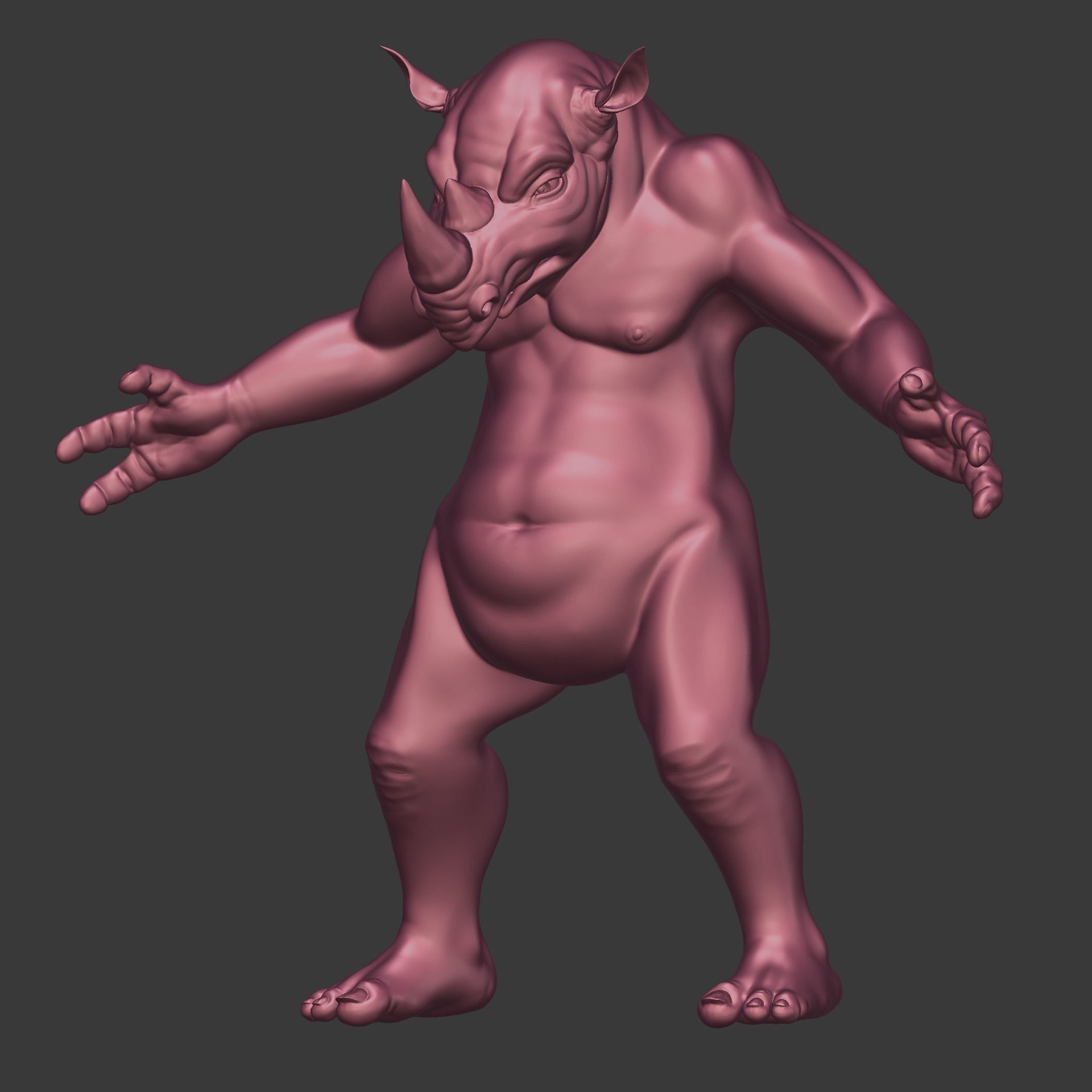 Rhino Mutant Warrior 3D model_4