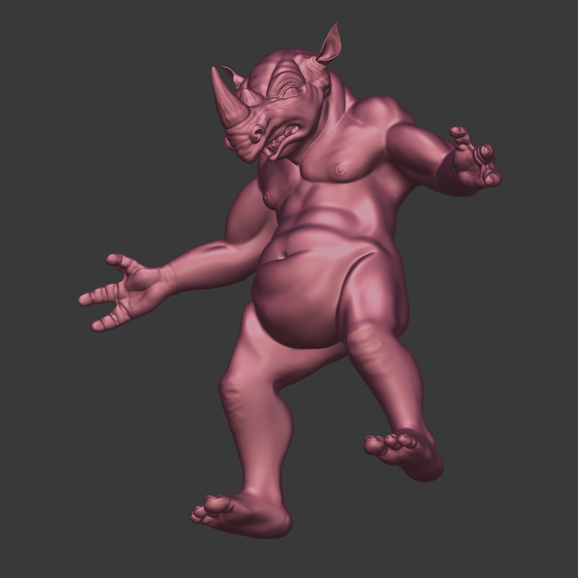 Rhino Mutant Warrior 3D model_5