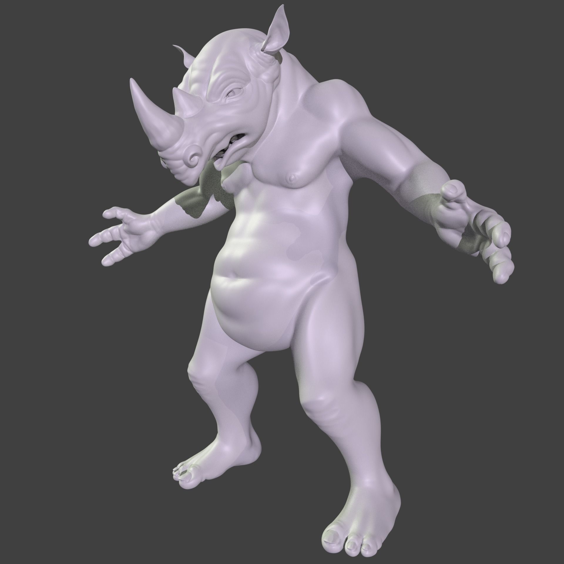 Rhino Mutant Warrior 3D model_1