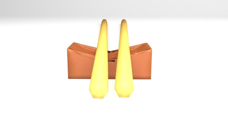 Chopstick pair of wooden chopsticks 3D model_2