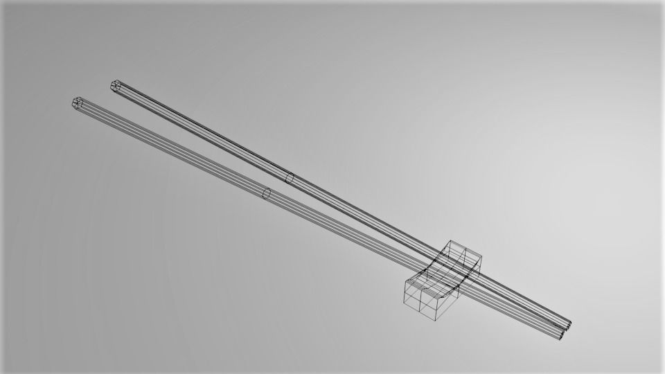 Chopstick pair of wooden chopsticks 3D model_4