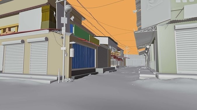 Night Street 3D model 3