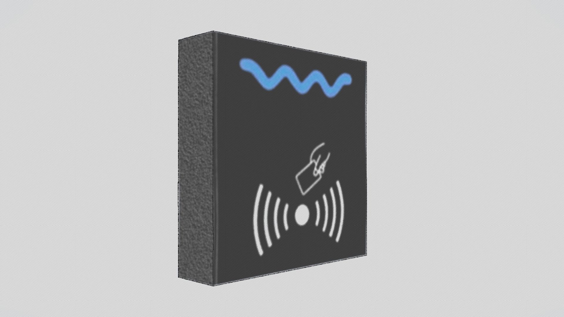 Door card reader Low-poly 3D model_2