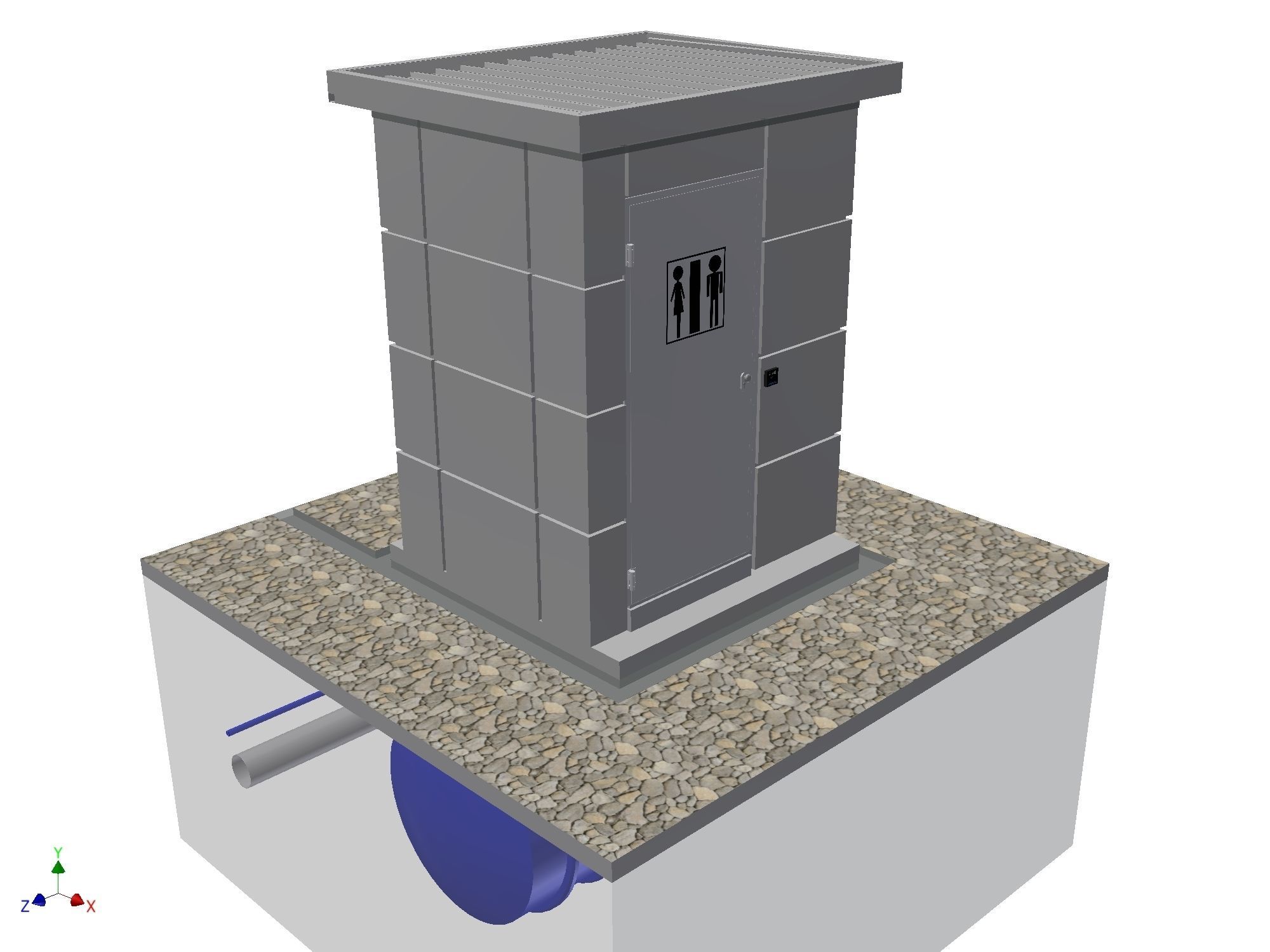 Door card reader Low-poly 3D model_5