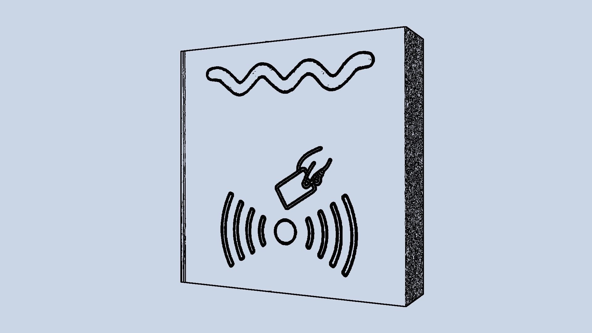 Door card reader Low-poly 3D model_1