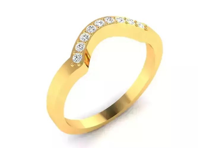 Women Band Ring 3dm render detail