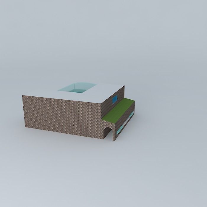 HACIENDIA building with roof 3D model_1
