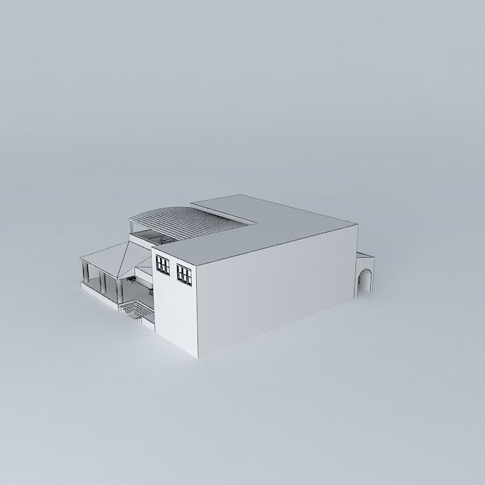 HACIENDIA building with roof 3D model_4