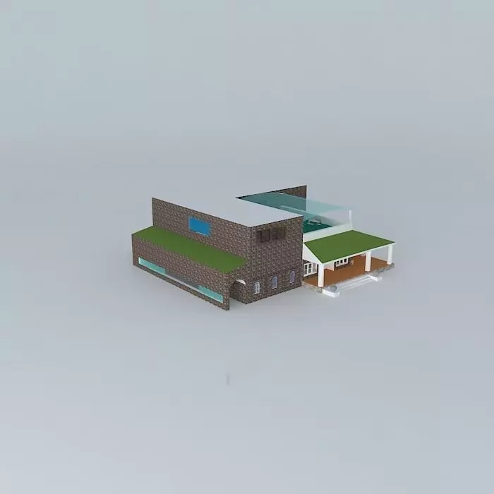 HACIENDIA building with roof 3D model_0