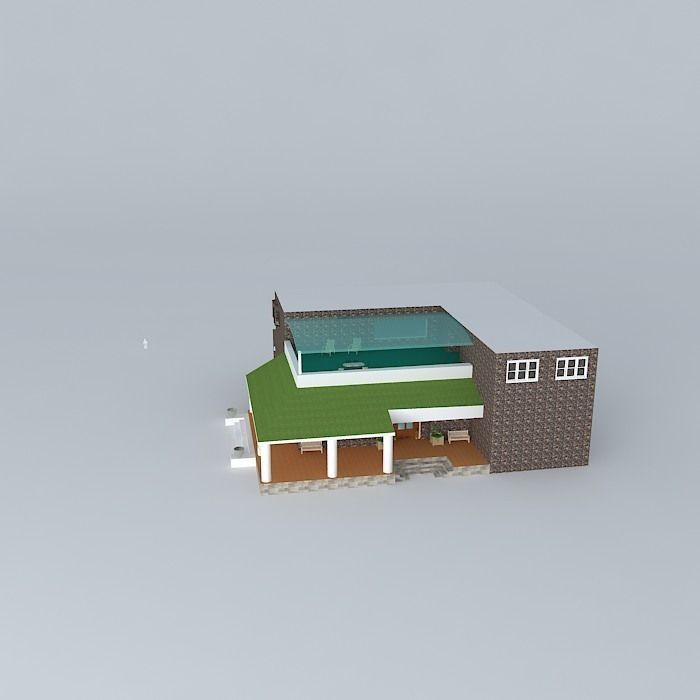 HACIENDIA building with roof 3D model_2