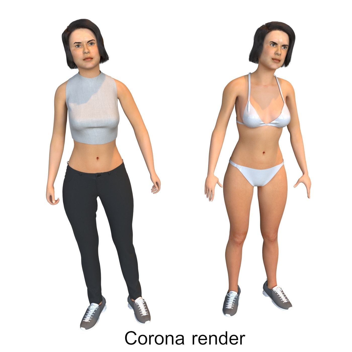 Family 4x models real cloth simulation conversation animation 2 3D Model Collection_1