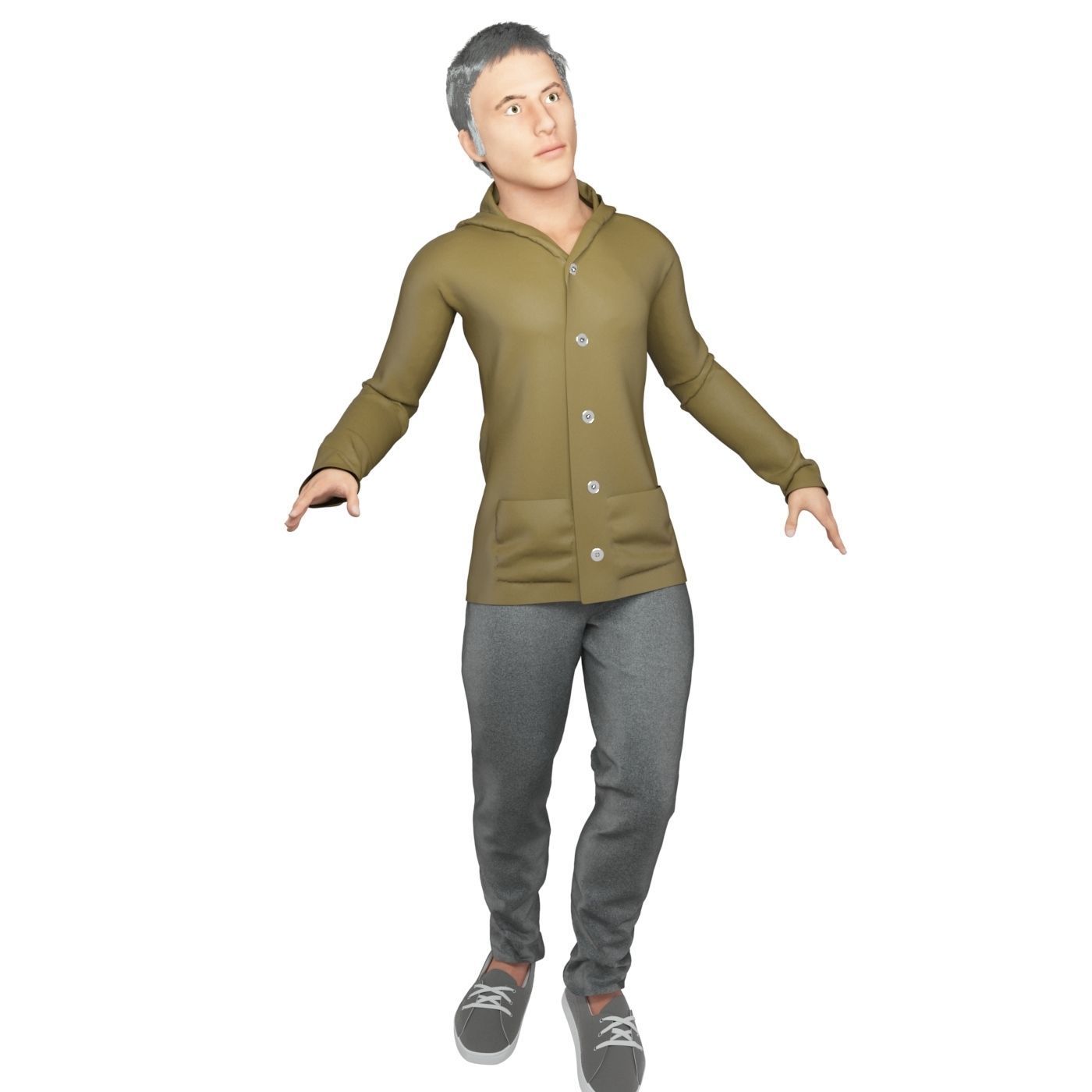 Family 4x models real cloth simulation conversation animation 2 3D Model Collection_8