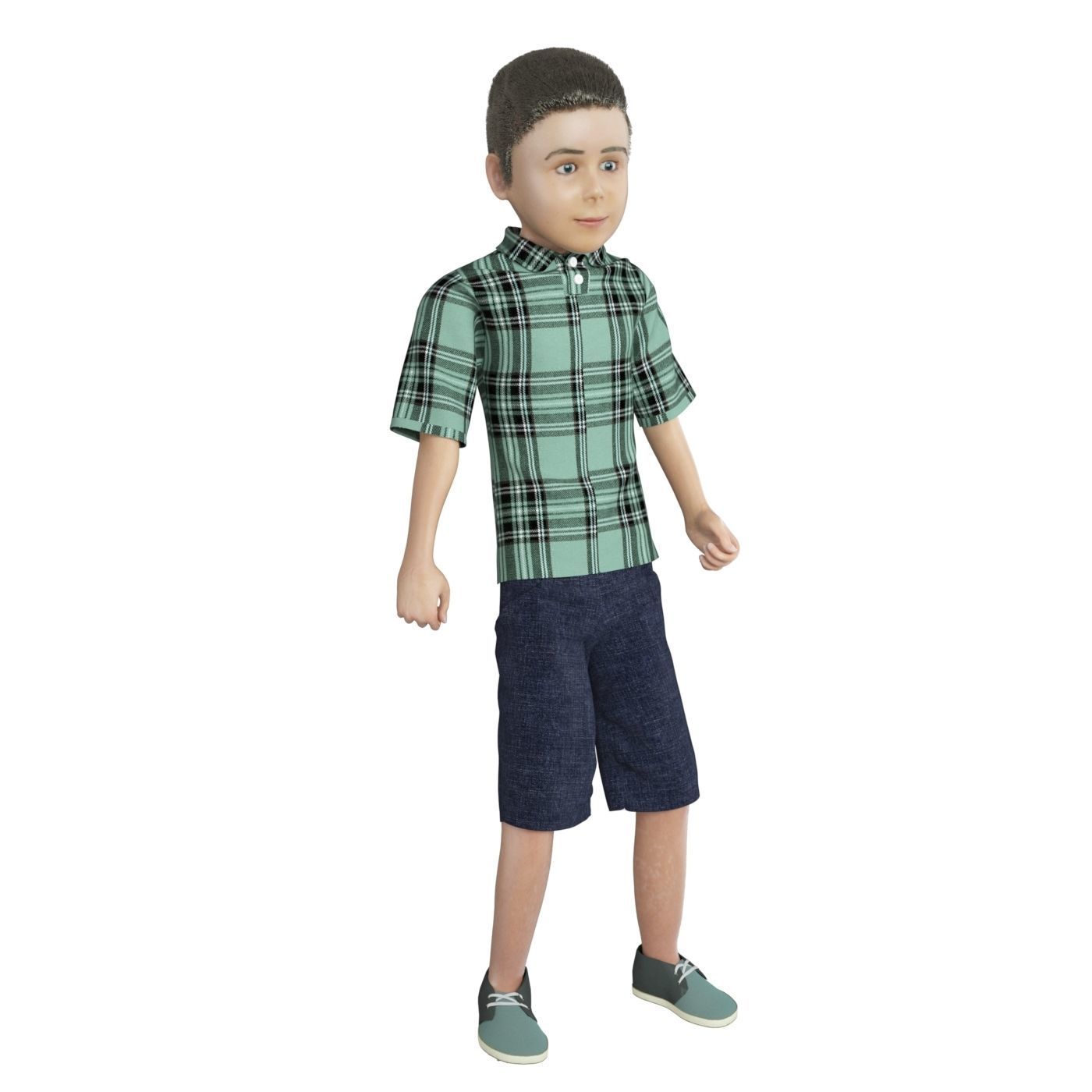 Family 4x models real cloth simulation conversation animation 3 3D Model Collection_2