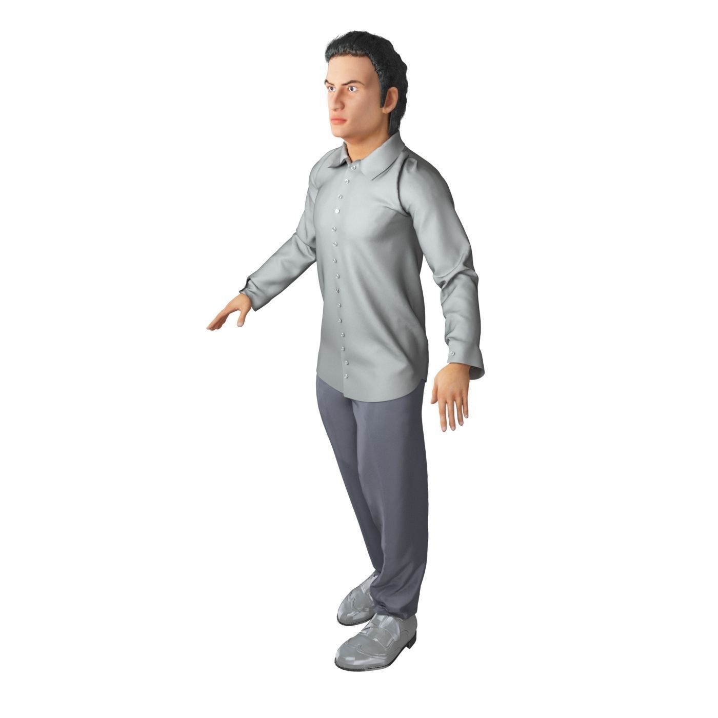 Family 4x models real cloth simulation conversation animation 3 3D Model Collection_13