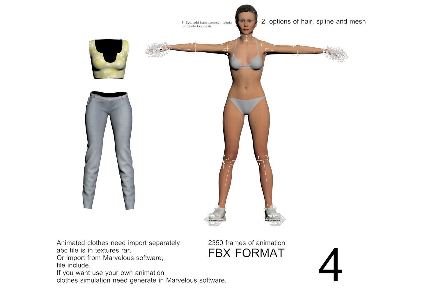 Family 4x models real cloth simulation conversation animation 4 3D Model Collection_5