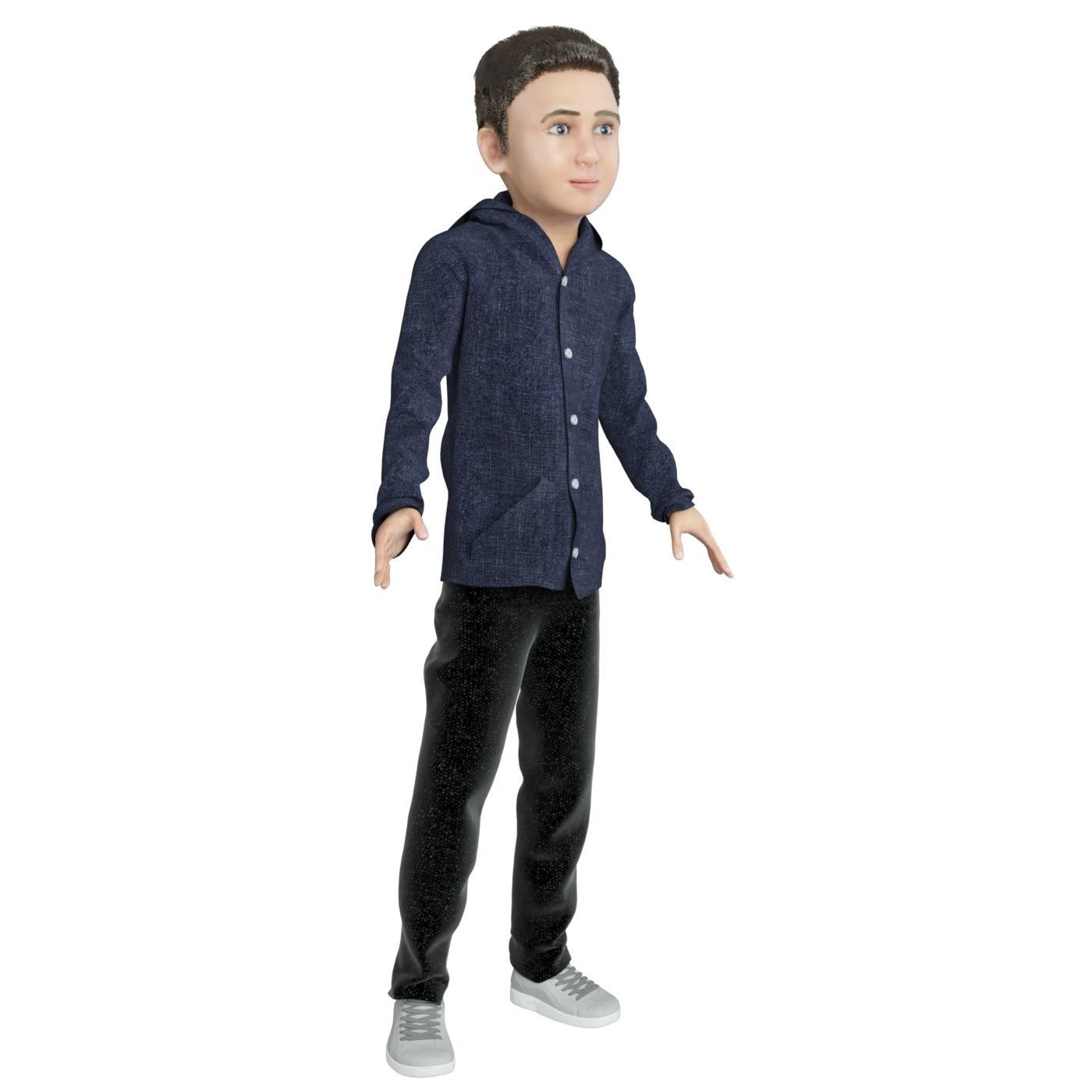 Family 4x models real cloth simulation conversation animation 4 3D Model Collection_14