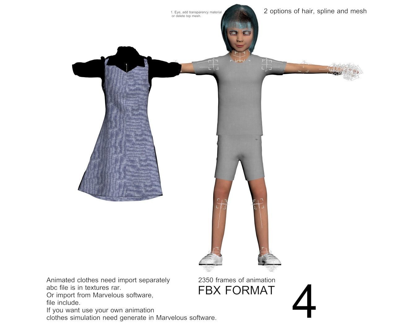Family 4x models real cloth simulation conversation animation 4 3D Model Collection_22